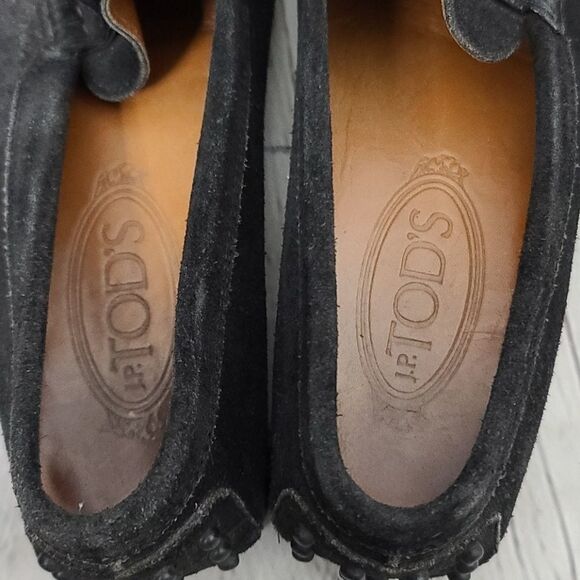 Tod's Black Suede Designer Loafers size 6 - Picture 8 of 14